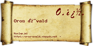 Oros Évald névjegykártya